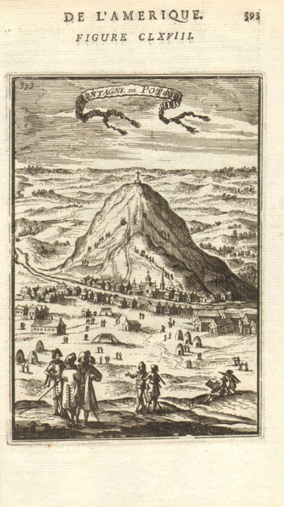 POTOSI. View of the town & Cerro de Potosí. Silver mines. Bolivia. MALLET 1683